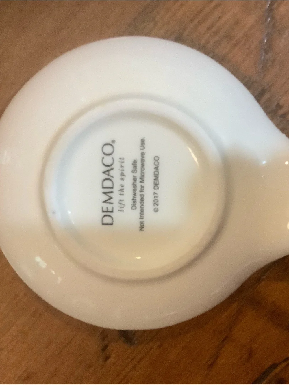 Demdaco White Ceramic Spoon Rest with Subtle Gloss